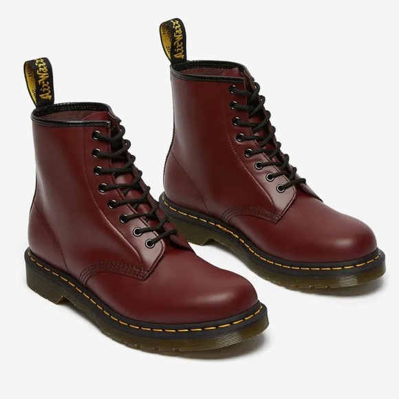 Dr Martens 1460 Smooth Leather Cherry Red size 42 mens 8 women's 9.5 - Picture 16 of 16